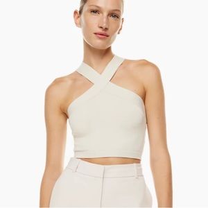 Artizia Babaton Sculpt Knit Criss Cross Cropped Tank